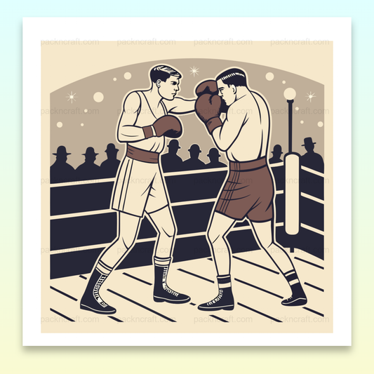 Poster illustrant un combat de boxe ancien