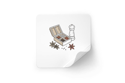 Sticker avec design vectoriel élégant de boîte à épices pour cuisine créative