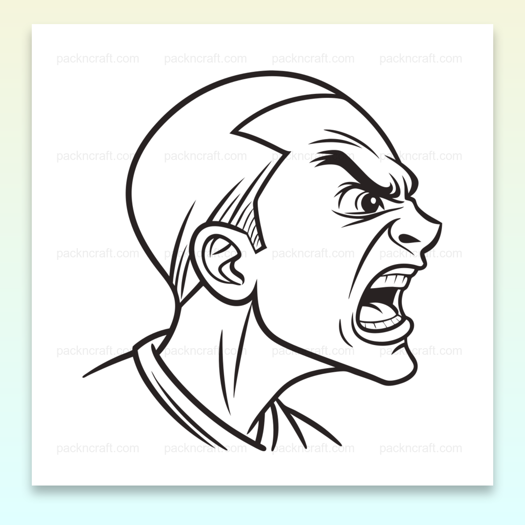 Illustration d'un homme criant en style vectoriel pour projets éducatifs et décoratifs.