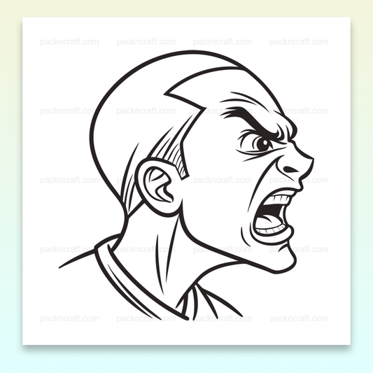 Illustration d'un homme criant en style vectoriel pour projets éducatifs et décoratifs.
