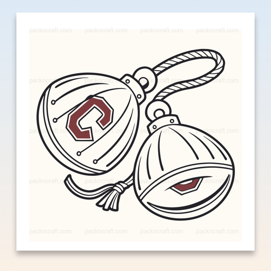 Illustration numérique de clochettes festives, idéale pour Noël et projets de décoration.