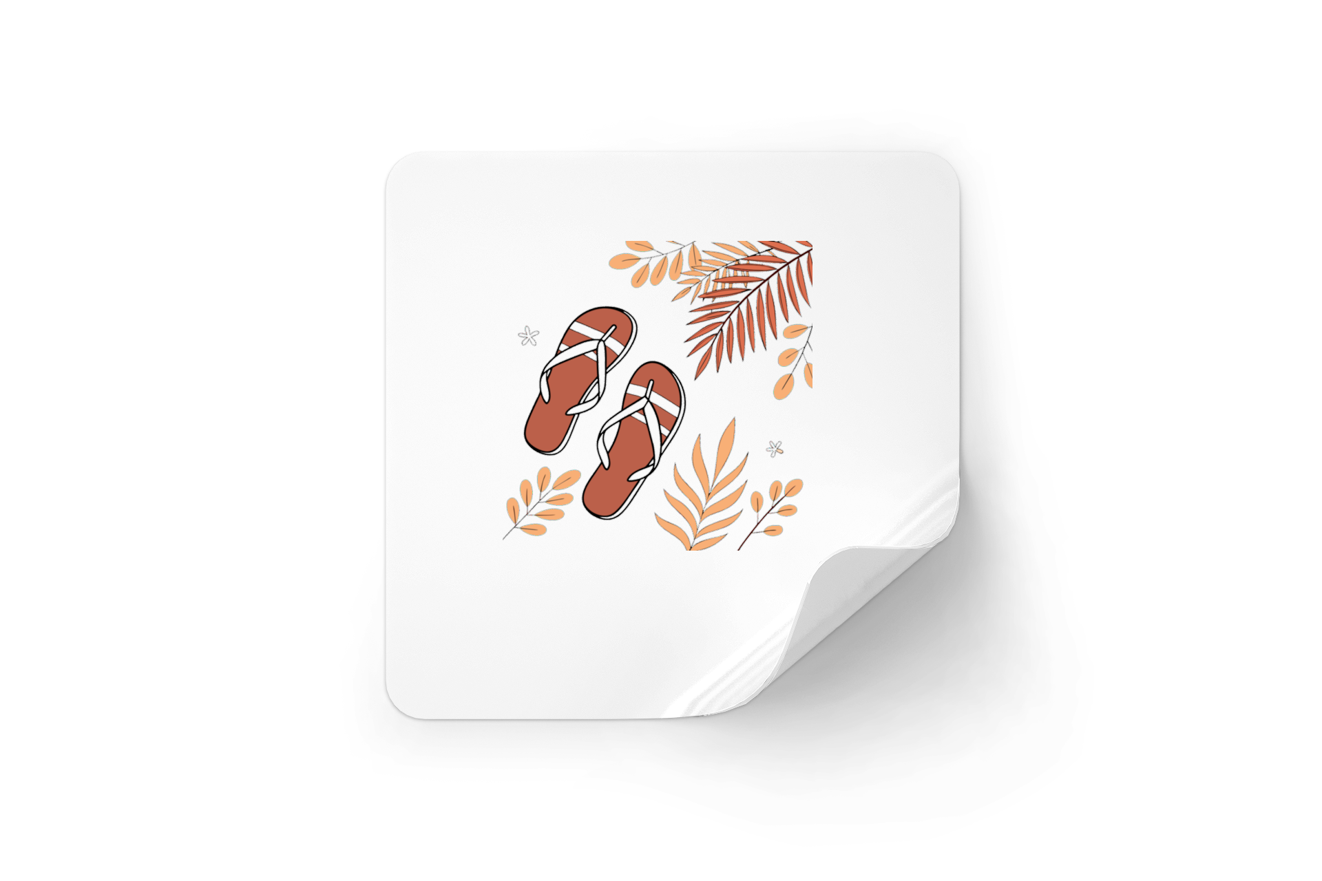 Sticker avec motif tropical évoquant des vacances exotiques ambiance été en tongs