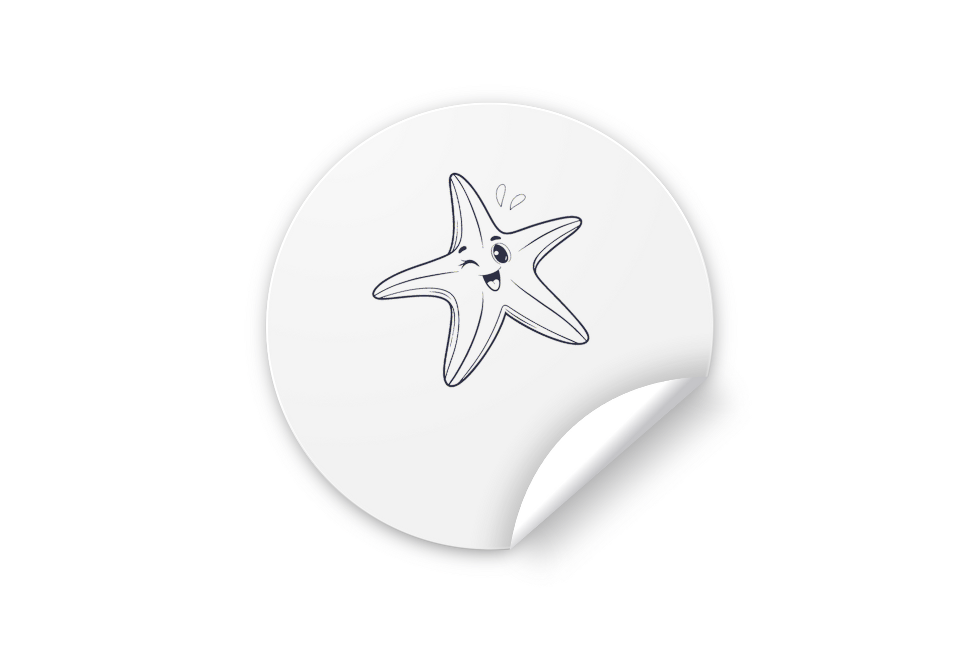 Sticker avec étoile de mer joyeuse ambiance océan créatif et style enjoué