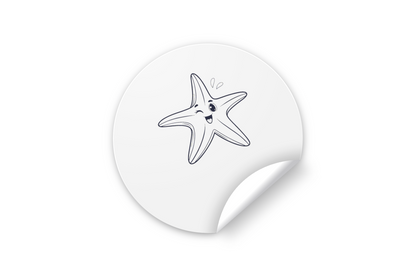Sticker avec étoile de mer joyeuse ambiance océan créatif et style enjoué