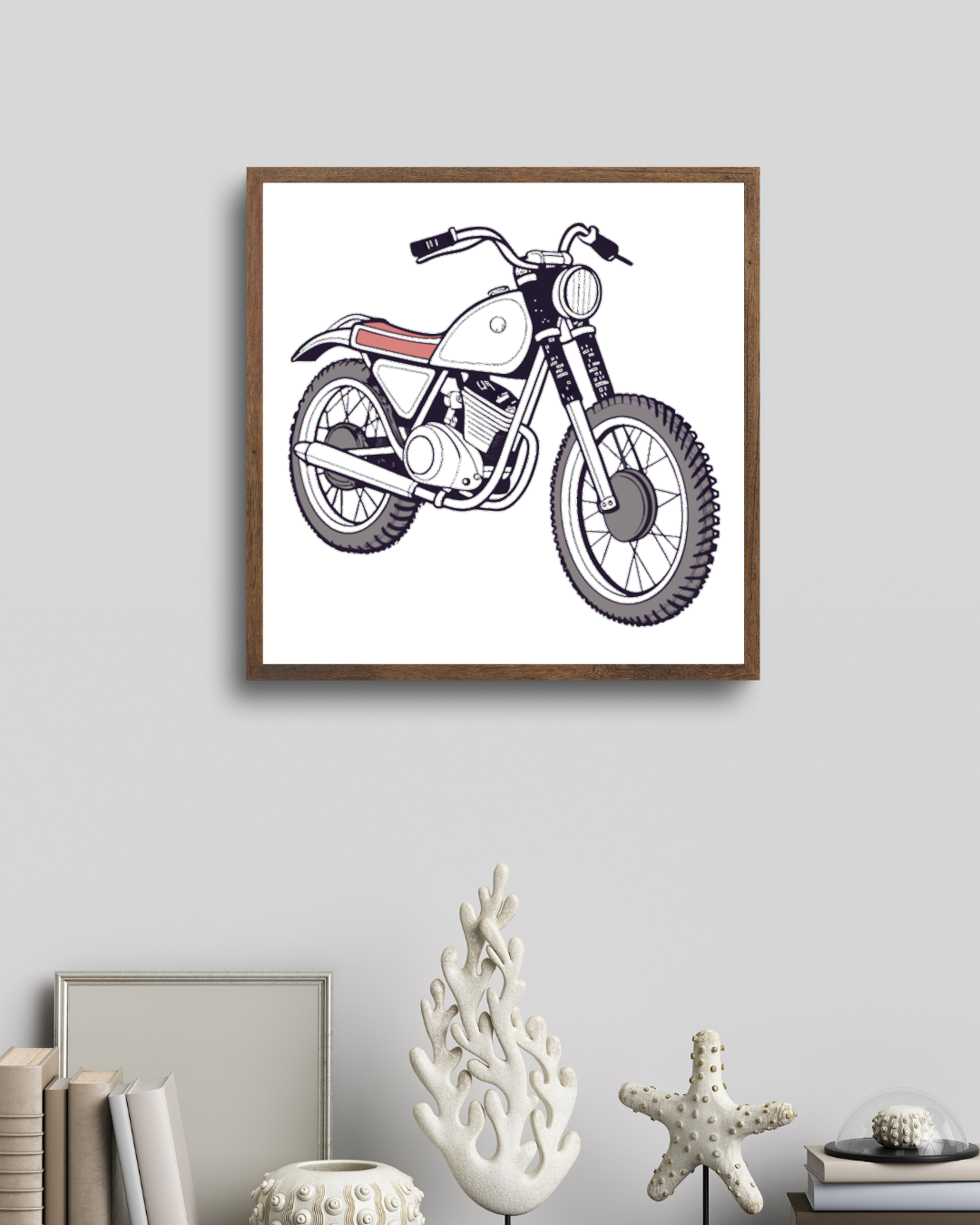 Design cadre Bultaco Sherpa pour ambiance rétro sur vos projets.