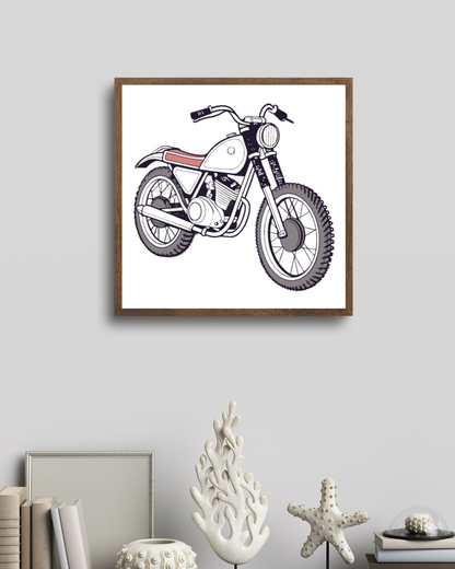 Design cadre Bultaco Sherpa pour ambiance rétro sur vos projets.