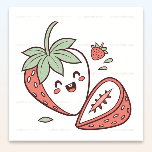 Fraise kawaii souriante pour projets créatifs, DIY, papeterie
