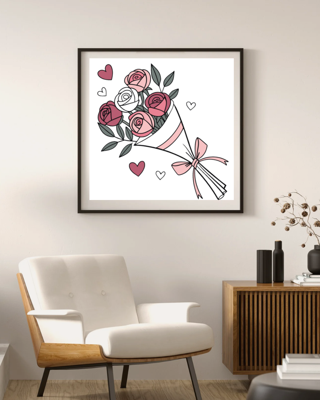 Design floral cadre avec roses, thème vintage chic