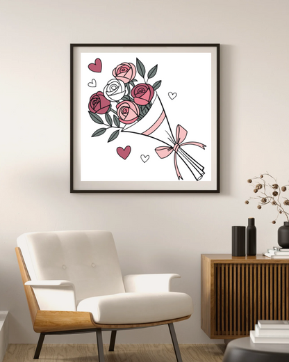 Design floral cadre avec roses, thème vintage chic