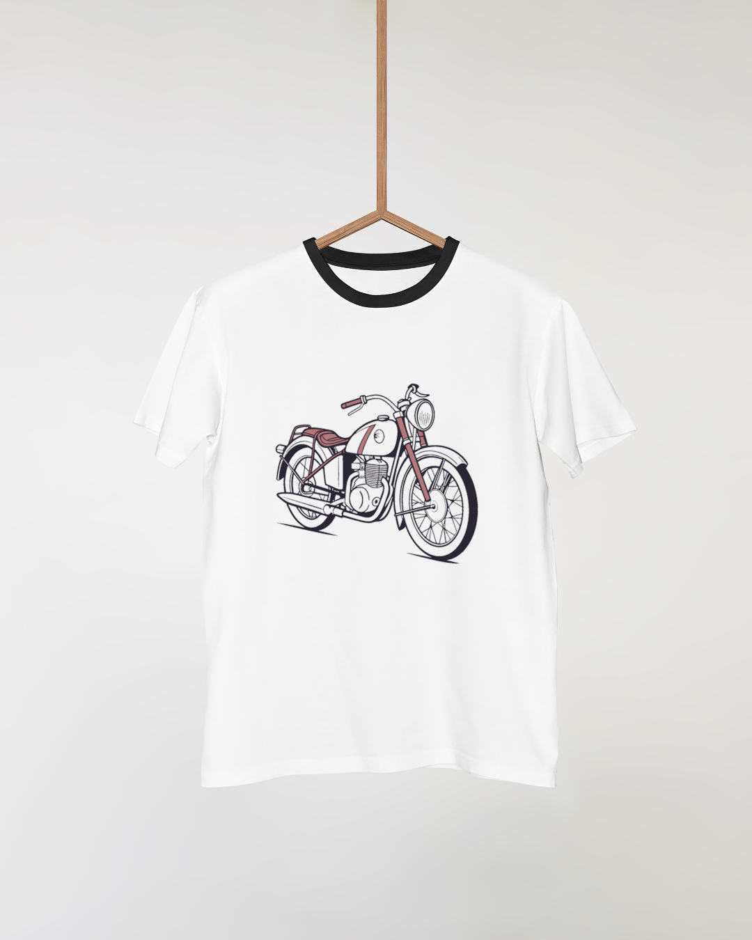 T-shirt stylé avec motif rétro d'une moto Gilera Saturno.