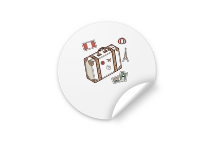 Sticker avec design minimaliste de valise pour les amateurs de voyages et d'évasion