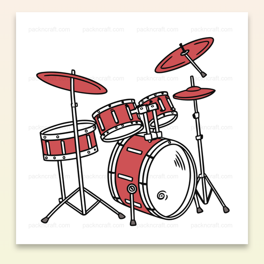 Illustration vectorielle minimaliste d'une batterie en action, idéale pour projets musique.