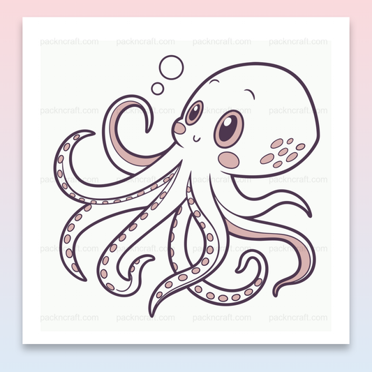 Illustration d'un poulpe curieux en style pastel vectoriel, utilisable pour DIY et papeterie