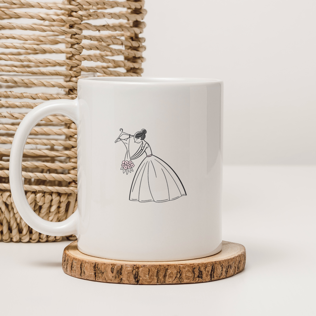 Design de mug avec thème mariée vintage