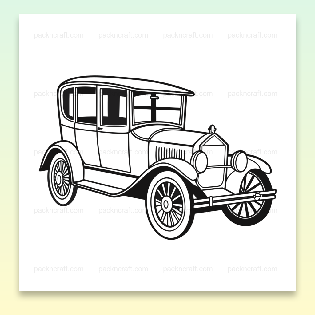 Ford Model T Vintage | Style Classique SVG | Automobile Historique