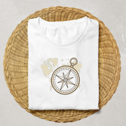T-shirt vintage avec boussole Aventure inspirant l'exploration et la découverte