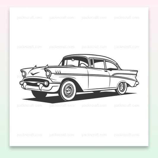 Illustration vectorielle de la Chevrolet Bel Air 1957, style rétro unique., Cadre stylisé autour de la Chevrolet Bel Air 1957 pour déco élégante., Mug design avec Chevrolet Bel Air 1957, parfait pour amateurs d'automobiles., Sticker vintage Chevrolet Bel Air 1957, idéal pour personnalisation., T-shirt moderne avec print Chevrolet Bel Air 1957, pour fans de voitures classiques.
