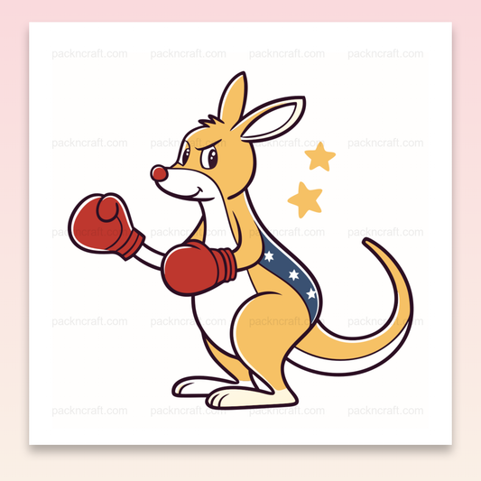 Illustration de kangourou boxeur en SVG pour projets créatifs et sportifs