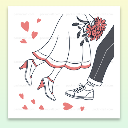 Illustration romantique de chaussures de mariage