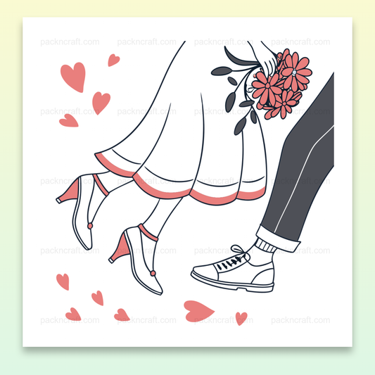 Illustration romantique de chaussures de mariage