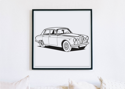 Voiture rétro encadrée, parfaite pour la décoration intérieure vintage