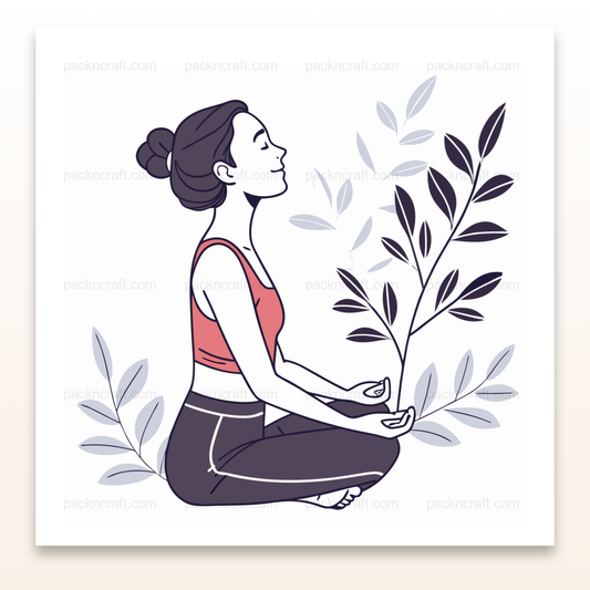 Instructrice Yoga Méditation | SVG Élégant | Thème Botanique