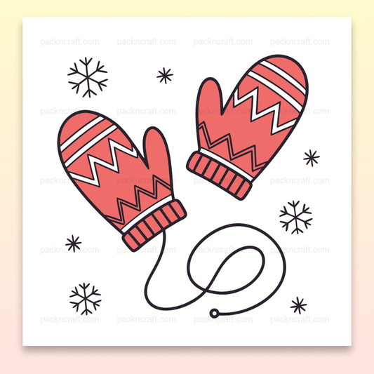 Illustration de moufles d'hiver joyeuses en SVG pour décorations hivernales
