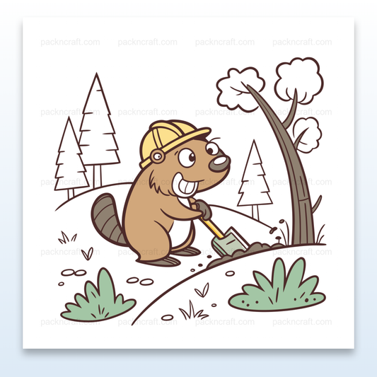 Illustration de castor bûcheron en style mignon pour usages décoratifs