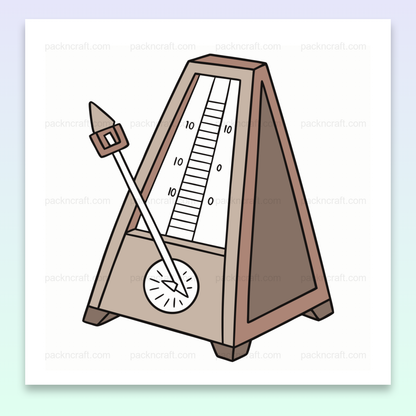 Illustration d'un métronome en action, format SVG et PNG pour projets musicaux.