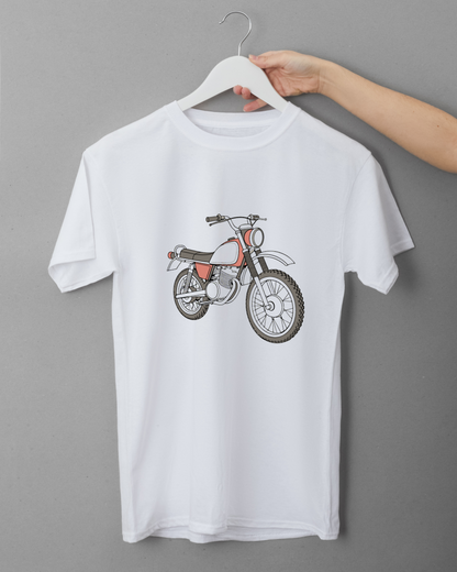 T-shirt avec motif rétro Yamaha DT250, style années 70