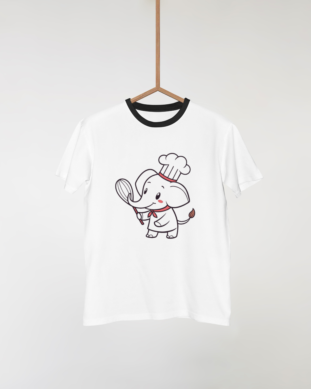 T-shirt avec dessin ludique d'un éléphant cuisinier parfait pour enfants