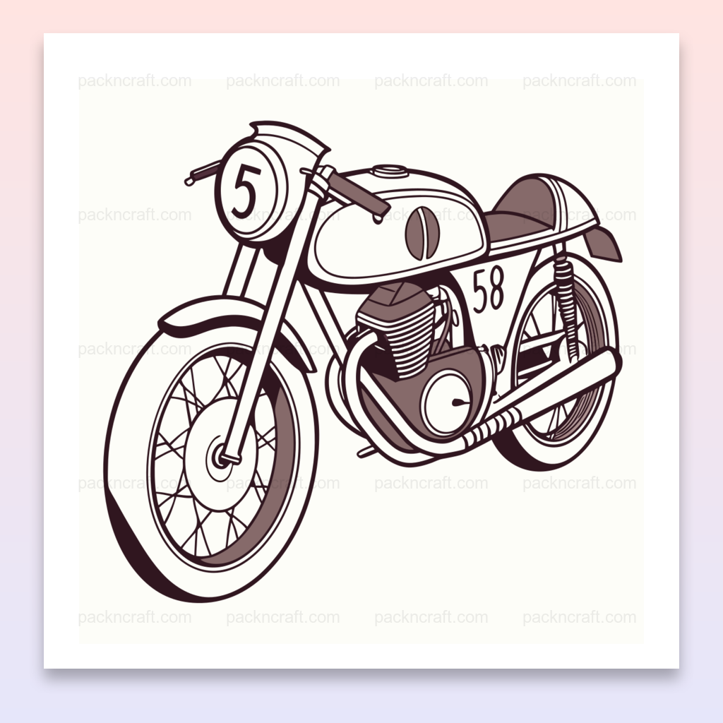 Moto Seeley G50 1960s, art numérique vectoriel, mise en situation