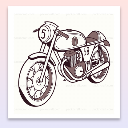 Moto Seeley G50 1960s, art numérique vectoriel, mise en situation