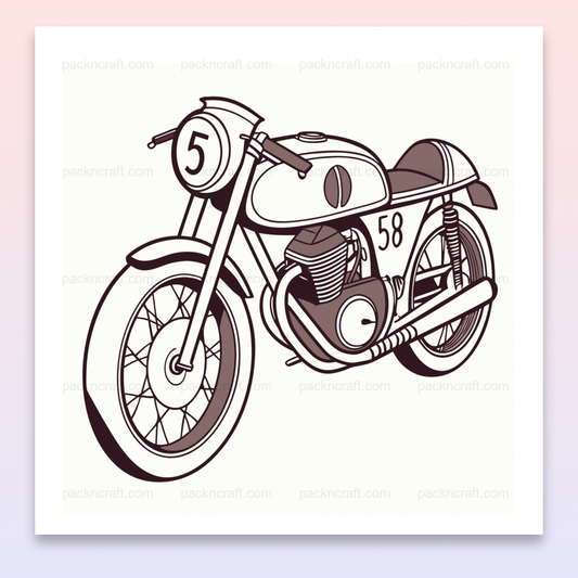 Moto Seeley G50 1960s, art numérique vectoriel, mise en situation