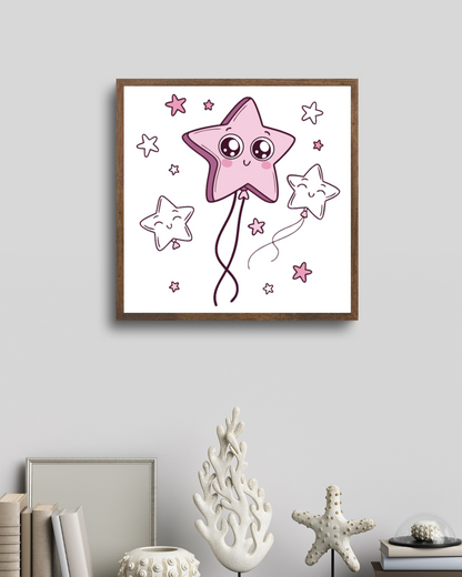 Cadre décoratif avec motif d'étoile kawaii pour embellir votre espace intérieur