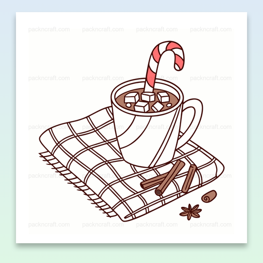 Illustration SVG de chocolat chaud festif avec candy cane pour usage déco