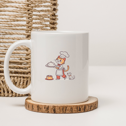 Mug avec un chat en chef, style amusant et adorable, parfait pour les amateurs de cuisine