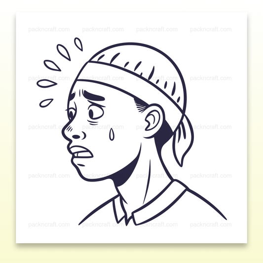 Illustration d'un visage inquiet en SVG monochrome, idéale pour projets créatifs et éducatifs.