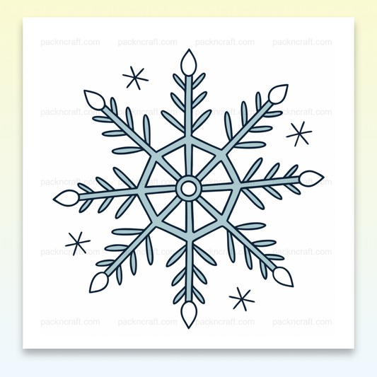 Illustration de flocon hivernal en style doodle, usage décoratif, fichier SVG