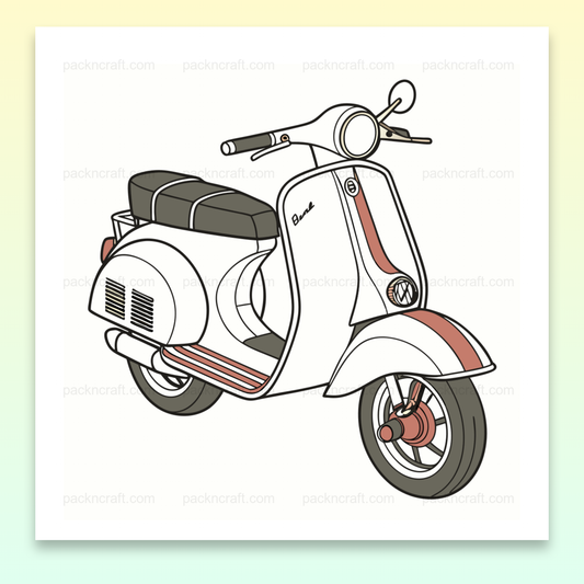 Illustration vintage de Lambretta pour créations DIY, fichiers SVG et PNG