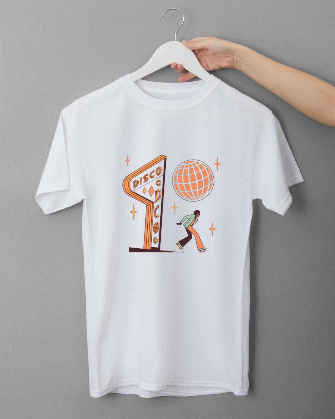 T-shirt personnalisé au style rétro disco lumineux.