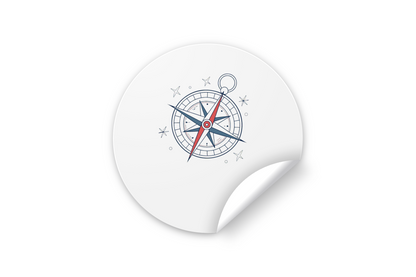 Sticker avec design de boussole décorative sur le thème du voyage