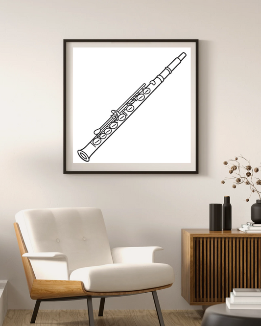 Cadre avec motif musical délicat offrant une touche mélodique et artistique pour déco