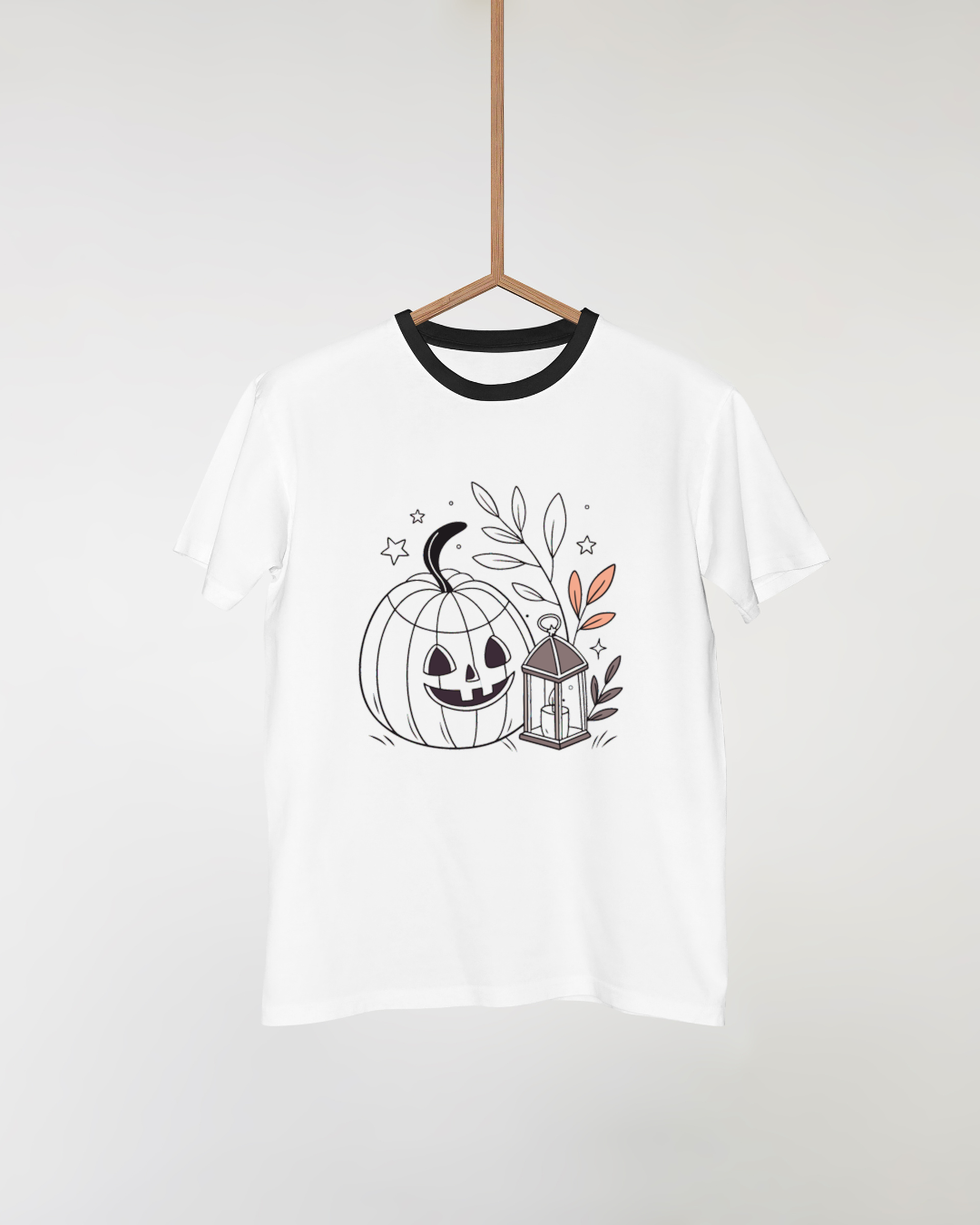 T-shirt à thème Halloween avec citrouille souriante style cartoon