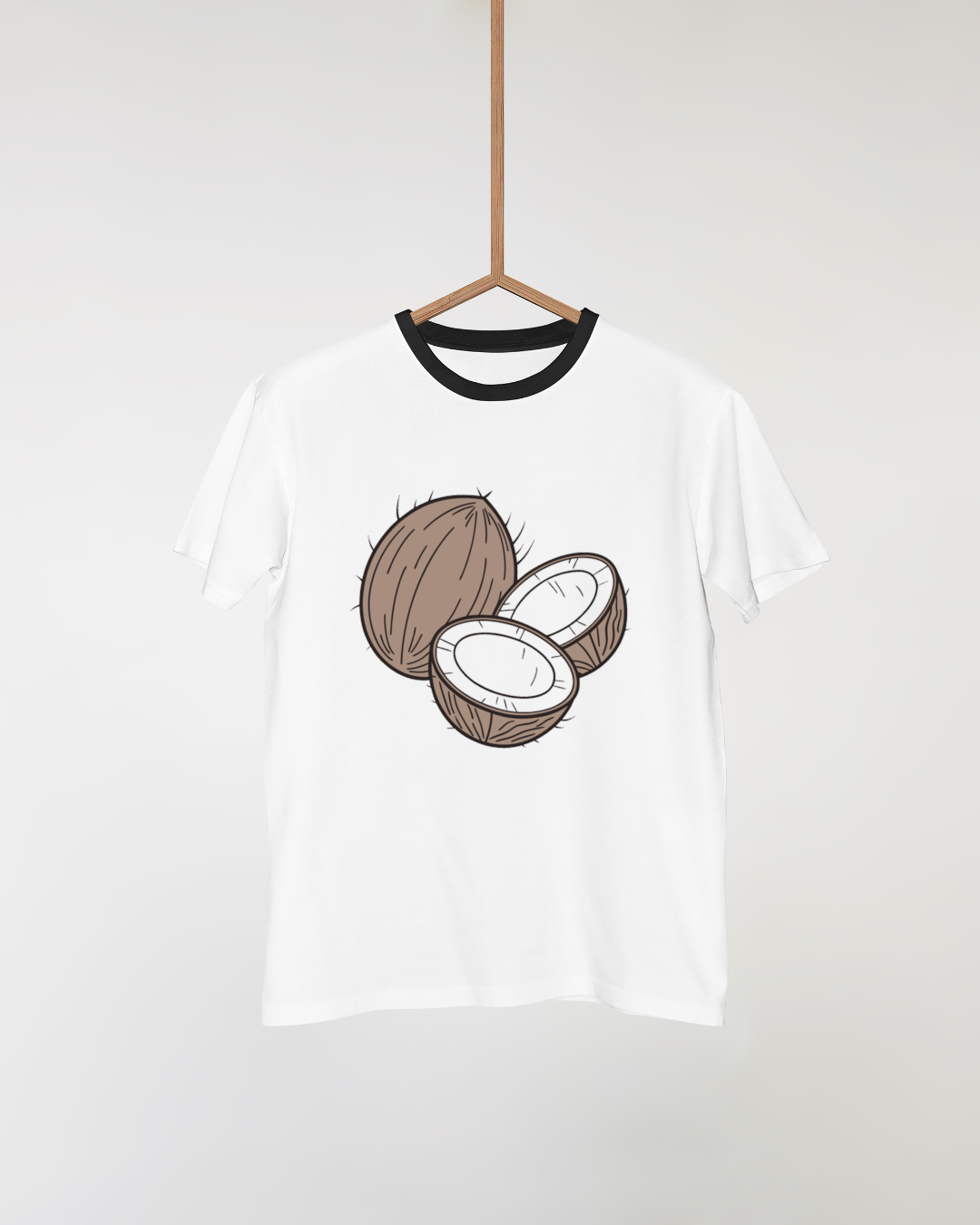 T-shirt avec icône doodle de gourmandise tropicale style coco fendu