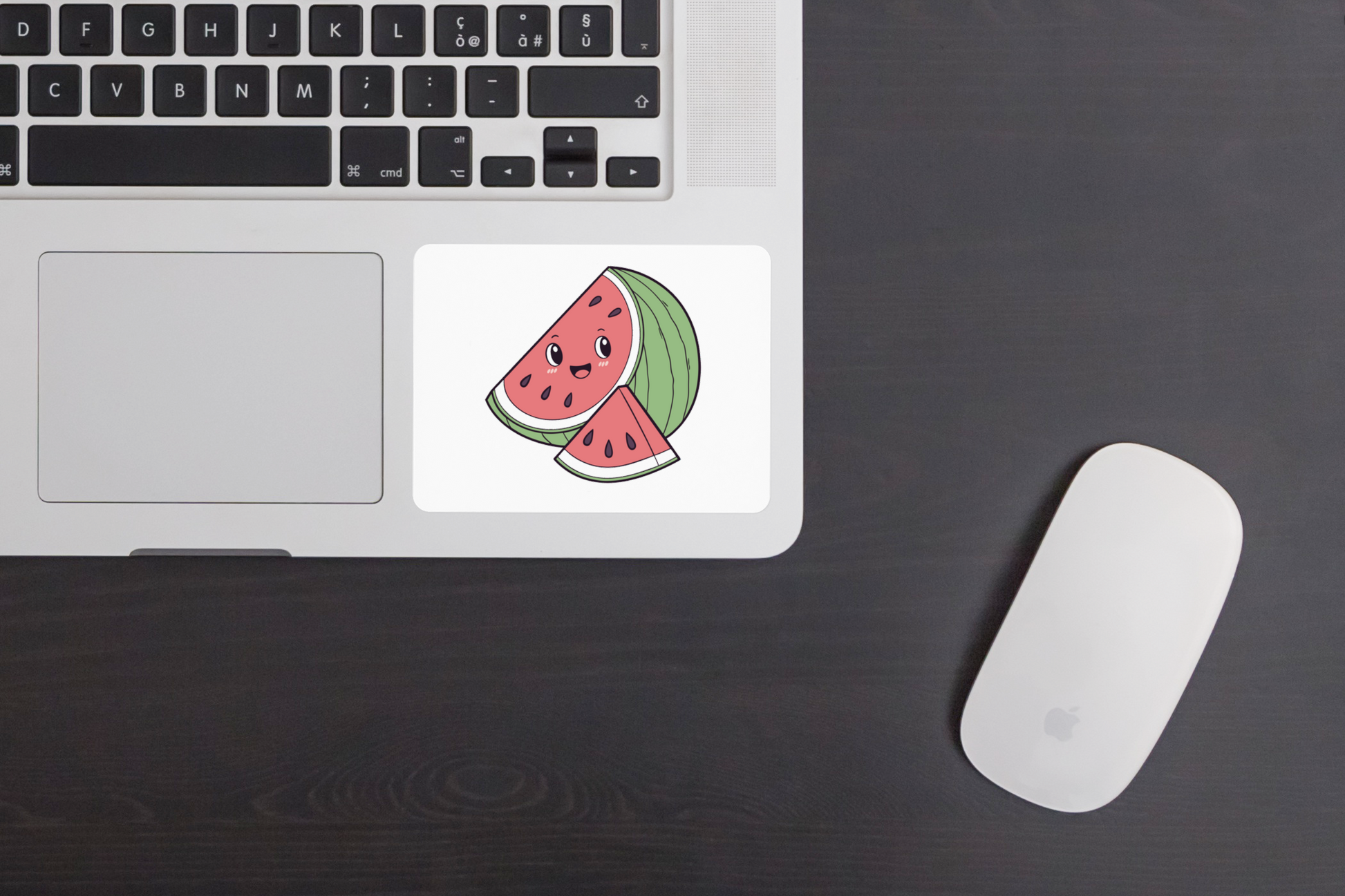 Sticker au design pastel représentant une pastèque kawaii amusante pour l'été