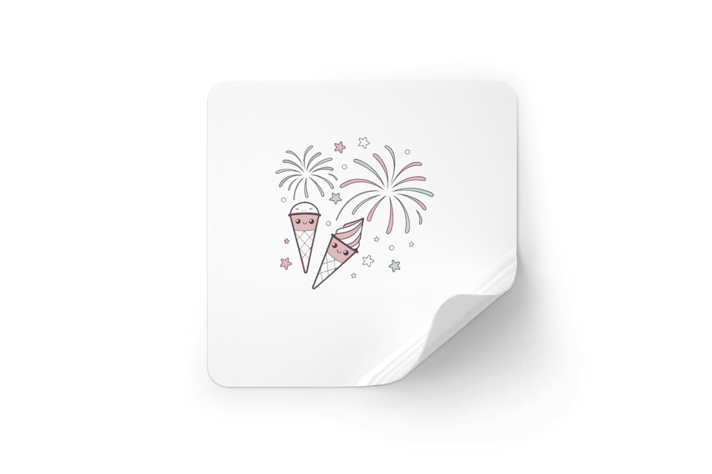 Sticker de feu d'artifice kawaii, pour décoration et projets DIY amusants.