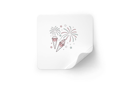 Sticker de feu d'artifice kawaii, pour décoration et projets DIY amusants.