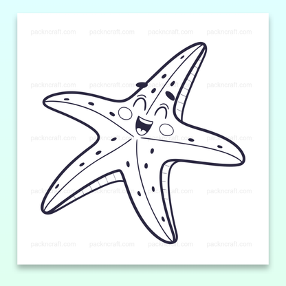 Illustration d'une étoile de mer joyeuse, idéale pour décoration marine.