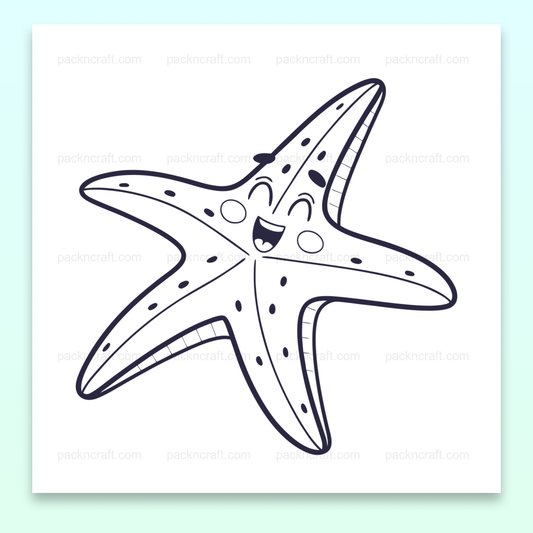 Illustration d'une étoile de mer joyeuse, idéale pour décoration marine.